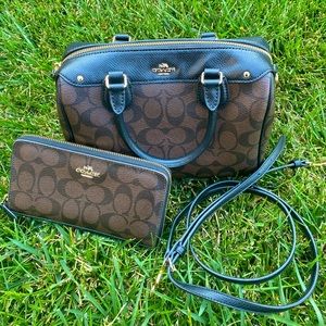 Coach Signature Mini Bennett Satchel with wallet